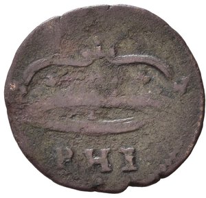 obverse: MILANO. Filippo II (1556-1598). Trillina Mi (1,02 g). Lettere PHI coronate - Busto del santo frontale. MIR 334. Rara. qBB