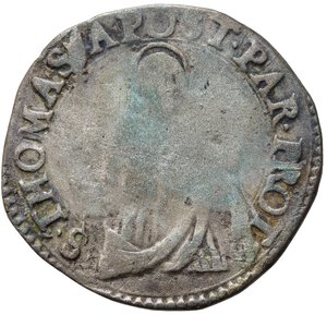 reverse: PARMA. Francesco Farnese (1694-1727).Lira con San Tommaso. Mi (4,08 g). MIR 1049. Raro. MB