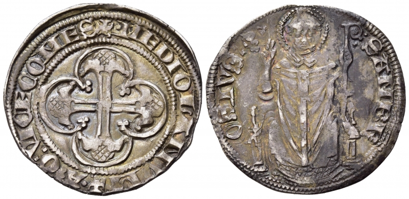 obverse: MILANO. Azzone Visconti (1329-1339). Grosso da 2 soldi. Ag (2,81 g). MIR 87/1; Cr.2. SPL
