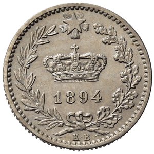 obverse: UMBERTO I (1878-1900). 20 centesimi 1894 KB. Gig. 45. qFDC