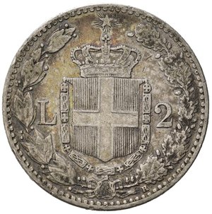 reverse: Regno d Italia. Umberto I. 2 Lire 1897. Ag. BB