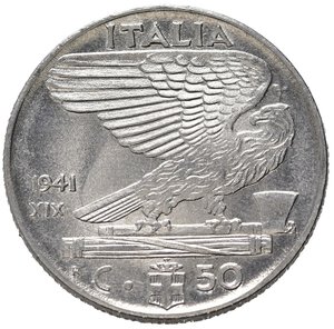 reverse: Regno d Italia. Vittorio Emanuele III. 50 centesimi 1941. qFDC
