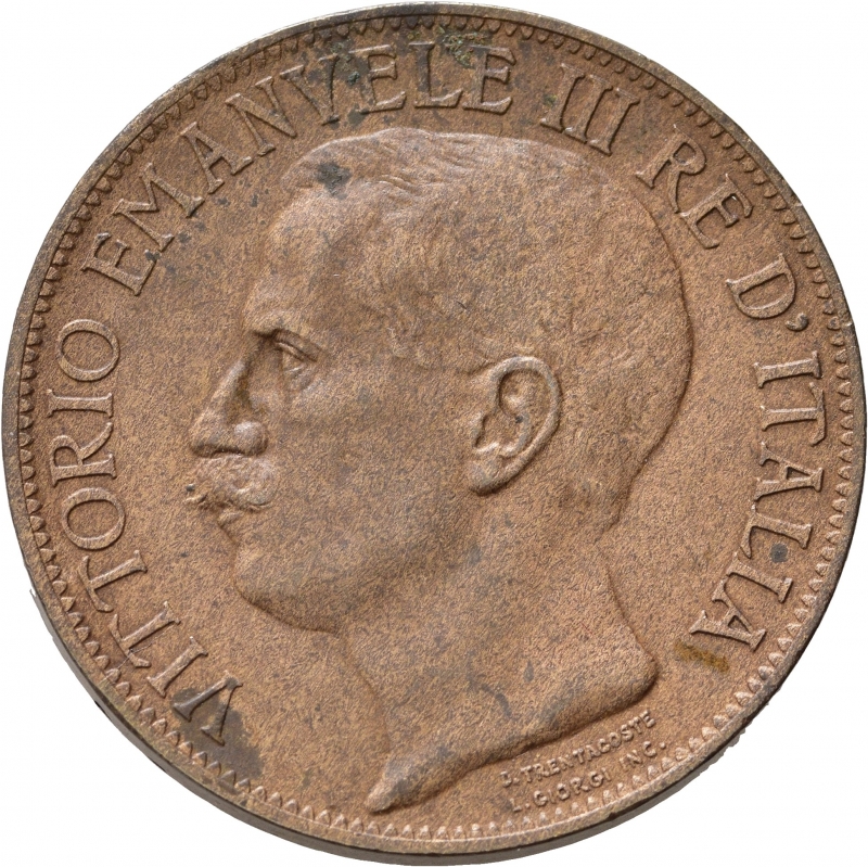 obverse: Vittorio Emanuele III (1900-1943). 10 centesimi 1911 