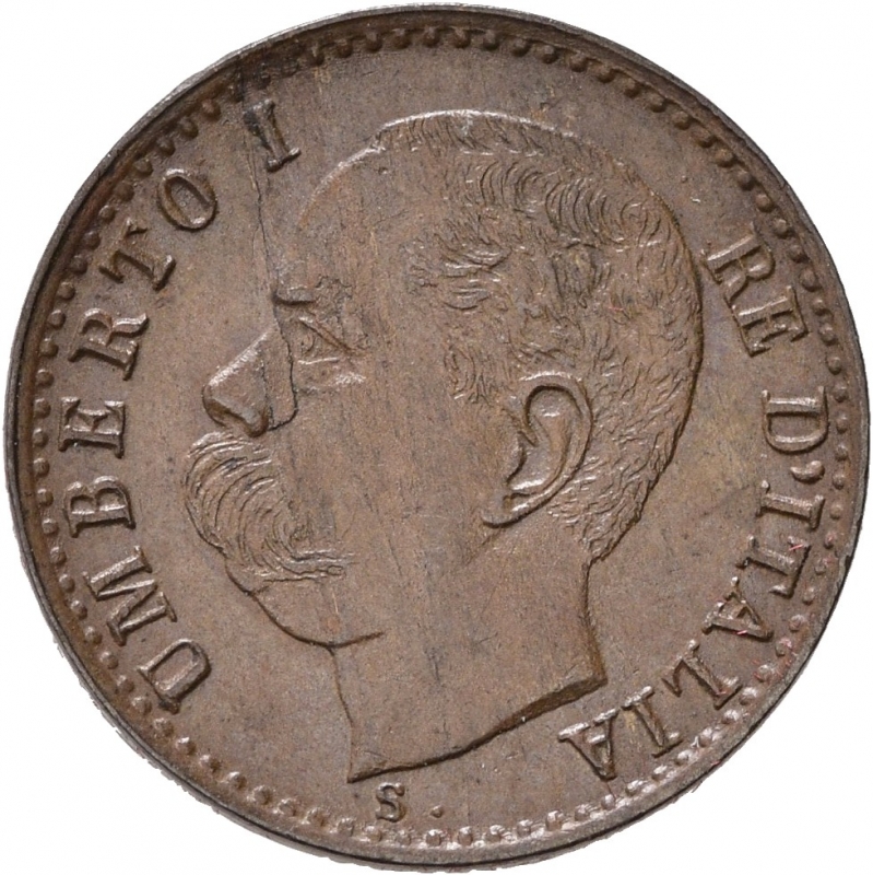 obverse: UMBERTO I (1878-1900). 1 centesimo 1896. Cu. Gig. 59. NC. SPL+