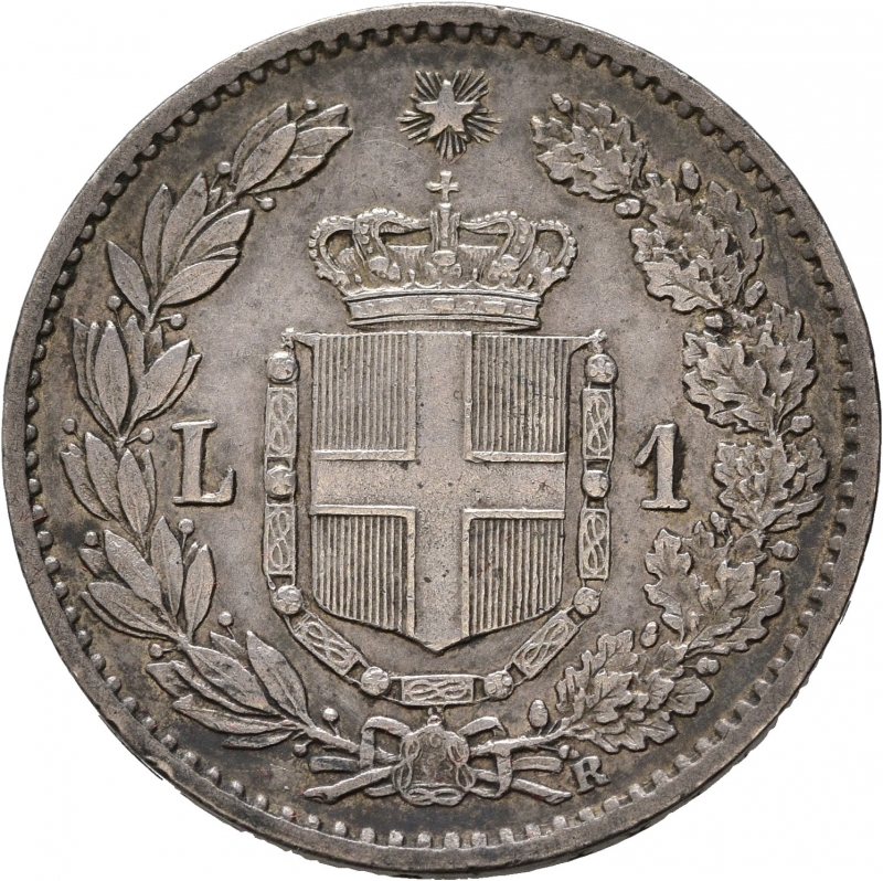 reverse: Umberto I (1878-1900). 1 lira 1900. Ag. BB+/qSPL
