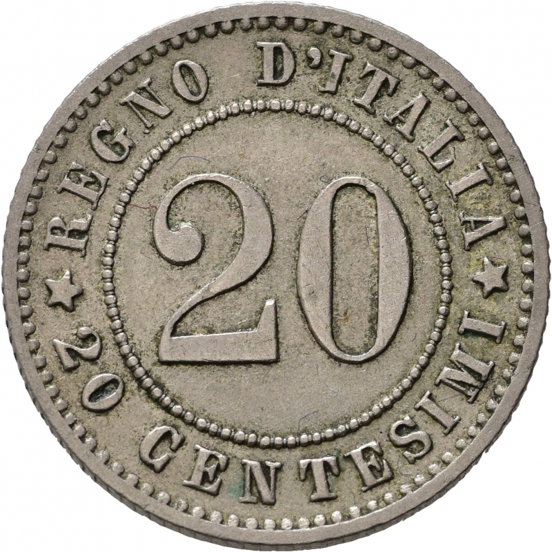 obverse: SAVOIA. Umberto I (1878-1900). 20 centesimi 1894. Roma. Gig. 44. BB+