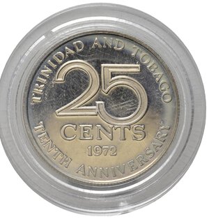 reverse: TRINIDAD & TOBAGO. 25 Cents 1972. Proof