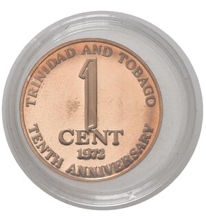 reverse: TRINIDAD & TOBAGO. 1 Cent 1972. Proof