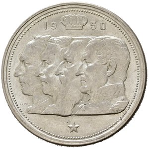 reverse: BELGIO. 100 Francs 1950. Ag. SPL