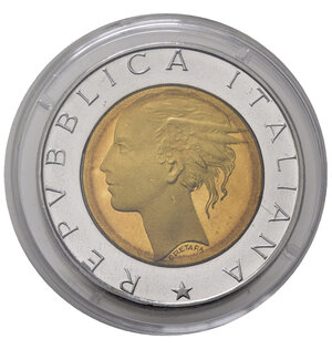 reverse: Repubblica Italiana. 500 lire 1990. Proof