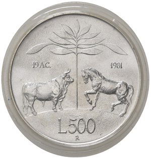 reverse: Repubblica Italiana. 500 lire 1981 