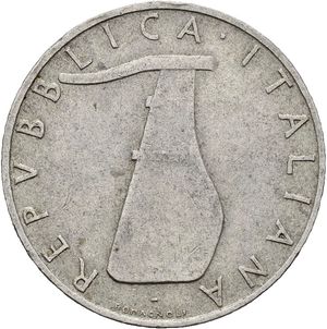 obverse: Repubblica Italiana. 5 lire 1956 