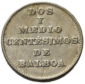 reverse: PANAMA. 2 e 1/2 Centesimos de balboa 1940.  SPL