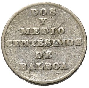 reverse: PANAMA. 2 e 1/2 Centesimos de balboa 1929.  BB+