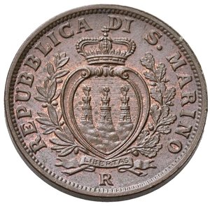 obverse: SAN MARINO. Vecchia monetazione. 5 Centesimi 1936. Cu. qFDC