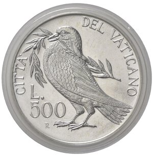 obverse: VATICANO. Giovanni Paolo II. 500 lire 1993. Ag. FDC
