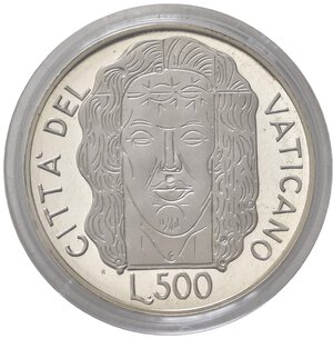 obverse: VATICANO. Giovanni Paolo II. 500 lire 1998. Ag. Proof