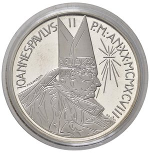 reverse: VATICANO. Giovanni Paolo II. 500 lire 1998. Ag. Proof