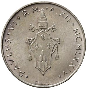 reverse: VATICANO. Paolo VI. 500 lire anno XII. Ag. qFDC