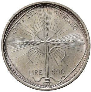 obverse: VATICANO. Paolo VI. 500 lire anno VI. Ag. qFDC