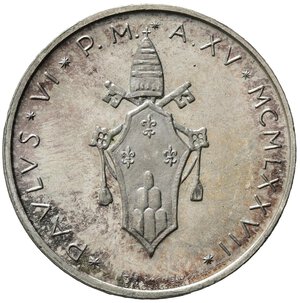 reverse: VATICANO. Paolo VI. 500 lire anno XV. Ag. qFDC
