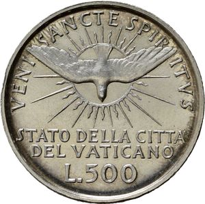 reverse: Vaticano. Sede Vacante 1958. 500 lire Ag. CITTA  (con accento). FDC