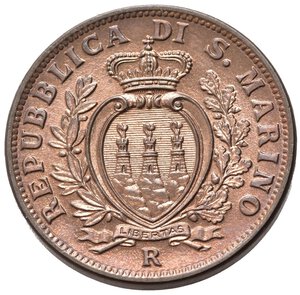 obverse: SAN MARINO. Vecchia monetazione. 10 Centesimi 1938. Cu. FDC