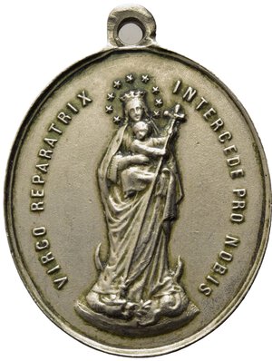 obverse: MEDAGLIE RELIGIOSE. Medaglia XIX sec. AE argentato (10,70 g). SPL