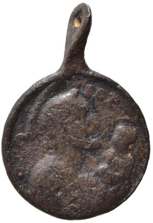 reverse: MEDAGLIE RELIGIOSE. Medaglia con San Giuseppe - Madonna con bambino. AE (3,13 g). sec. XVIII. MB