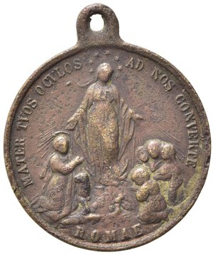 obverse: MEDAGLIE RELIGIOSE. Roma. Sec. XIX. Medaglia con Madonna e Sant Agnese. AE (6,67 g). BB