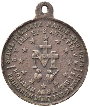 reverse: MEDAGLIE RELIGIOSE. Roma. Sec. XIX. Medaglia con Madonna e Sant Agnese. AE (6,67 g). BB