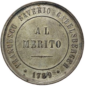 reverse: MEDAGLIE ITALIANE. Firenze. Medaglia Istituto Stenografico Toscano - Francesco Saverio Gabelsberger 1789. MB (14,60 g - 32 mm). SPL