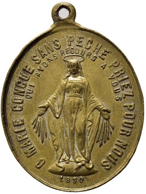 reverse: MEDAGLIE RELIGIOSE. Francia Medaglia 1830 con San Giuseppe, Bambinello e Beata Vergine. AE dorato (10,82 g). SPL