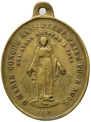 reverse: MEDAGLIE RELIGIOSE. Francia Medaglia 1830 con San Giuseppe, Bambinello e Beata Vergine. AE dorato (7,30 g). BB