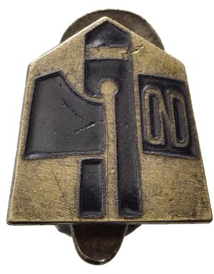 obverse: VENTENNIO FASCISTA - Distintivo ONB, metallo bianco e smalti neri, Picchiani e Barlacchi, II tipo in uso dal 1927 al 1945.BB.