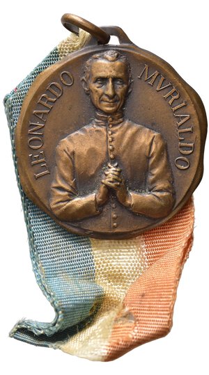 obverse: Medaglie religiose. Leonardo Murialdo (1828-1900 - presbitero italiano, fondatore della Congregazione di San Giuseppe). Medaglia AE (13,85 g - 30,2 mm). Con nastrino. SPL