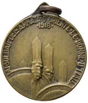 reverse: Medaglie reggimentali. Medaglia 1918 Ai Soldati dell Armata d Oriente Le Donne d Italia. AE (6,87 g) Opus Nelli. SPL