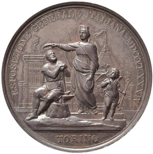 obverse: TORINO. Medaglia 1884 Esposizione Generale Italiana. AE (62 g - 53 mm) Opus Bianchi - Speranza. qFDC