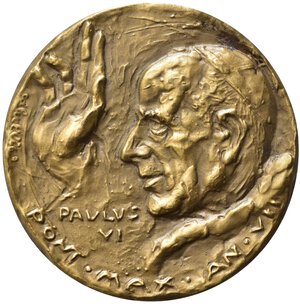 obverse: Medaglie Papali. Paolo VI. Medaglia anno VII. AE (40,33 g). FDC