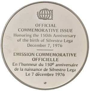 reverse: Medaglia commemorativa 150° anniversario della  nascita di Silvestro Lega (1976). Ag (19,42 g). Proof