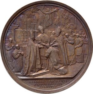 reverse: Medaglie Papali. Pio X (1903-1914). Medaglia anno IV - Consacrazione nuovi Vescovi. AE (35,36 g). Bartolotti E 907. FDC