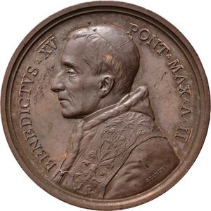 obverse: Medaglie Papali. Benedetto XV (1914-1922). Medaglia anno II - Invocazione a Regina Pacis. AE (34,86 g). Bartolotti E 916. Rara. qFDC