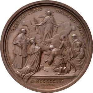 reverse: Medaglie Papali. Benedetto XV (1914-1922). Medaglia anno II - Invocazione a Regina Pacis. AE (34,86 g). Bartolotti E 916. Rara. qFDC