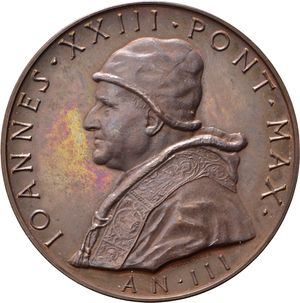 obverse: Medaglie Papali. Giovanni XXIII (1958-1963). Medaglia 1961 anno III - Canonizzazione di Gregorio Barbarigo del 1960. AE (33,34 g). Modesti 96. FDC