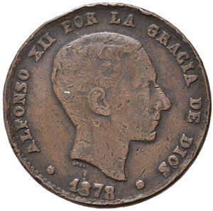 obverse: SPAGNA. Alfonso XII. 10 centimos 1878. Falso d epoca. Cu (9,21 g). BB