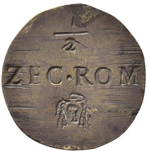 reverse: Roma. Innocenzo XIII (1721-1724). Peso monetale del mezzo zecchino (1,65 g). Molto raro. Mazza manca. BB+