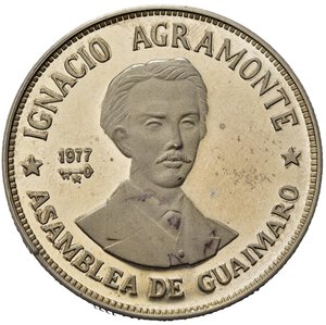 reverse: CUBA. 20 Pesos 1977 Ignacio Agramonte - Asamblea de Guaimaro. Ag (26,10 g). Km#38. Segni e impronte nei campi. Proof