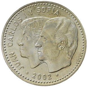 obverse: SPAGNA. Monetazione in Euro. 12 Euro 2002. Ag. qFDC