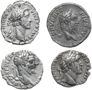 obverse: The Roman Empire.. Multiple lot of four (4) AR coins