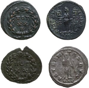 reverse: The Roman Empire.. Multiple lot of four (4) BI/AE Antoniniani